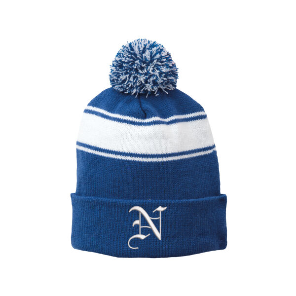 Sport Tek - Stripe Pom Pom Beanie - Embroidered Logo Thumbnail