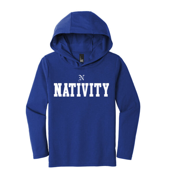 District ® - Youth Perfect Tri ® Long Sleeve Hooded Tee - Printed Logo Thumbnail