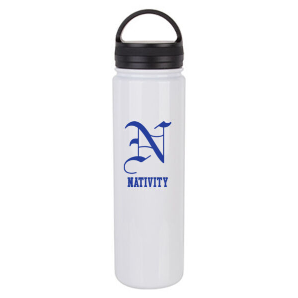 23 Oz Stainless Steel Flask Bottle with Portable Lid - Sublimated Logo Thumbnail