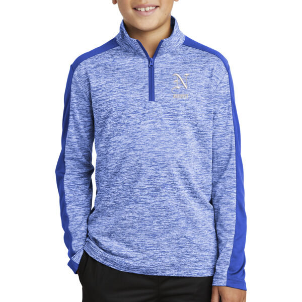 Sport-Tek Youth PosiCharge Electric Heather Colorblock 1/4-Zip Pullover  - Embroidered Logo Thumbnail