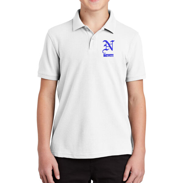 Port Authority® Youth Core Classic Pique Polo - Embroidered Logo Thumbnail