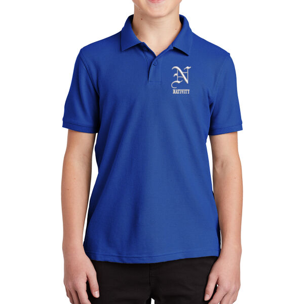 Port Authority® Youth Core Classic Pique Polo - Embroidered Logo Thumbnail